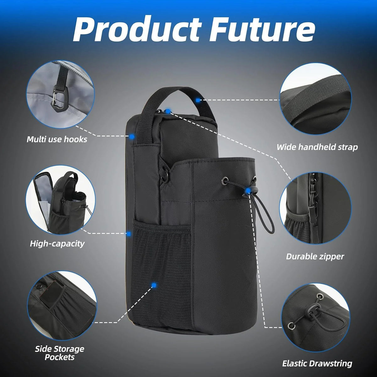 Magnetic Gym Bag for Phone & Water Bottle